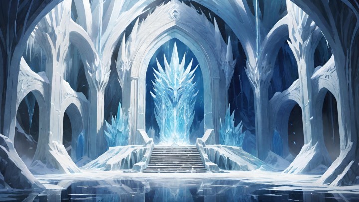 12个免费的静态视觉小说冰雪王座背景图片素材