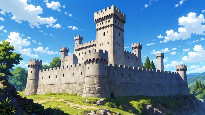 20个免费的静态视觉小说中世纪城堡背景图片素材