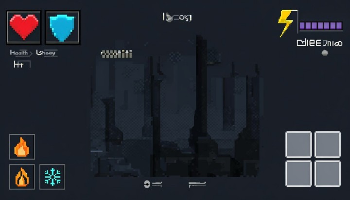 AI辅助生成的独立像素游戏状态和用户界面UI特效素材