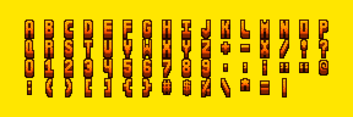 免费的像素火焰方块字体素材