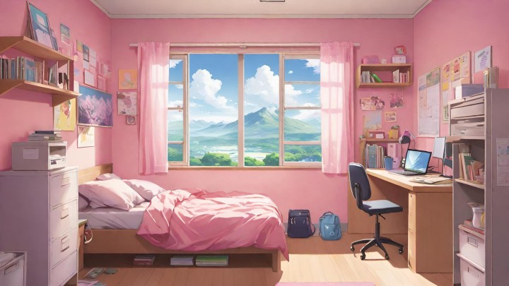 12个免费静态大学女生卧室背景图片素材