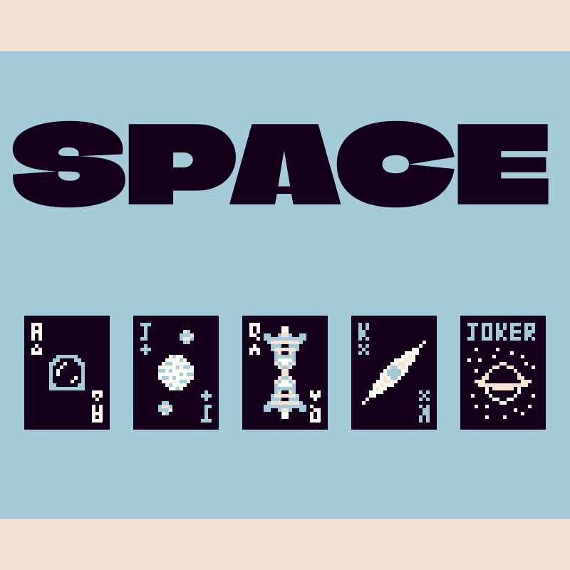 三套完整的24*32迷你像素扑克牌素材