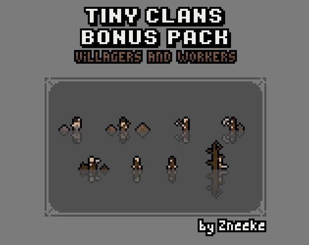 包含村民和工人的像素动画NPC素材