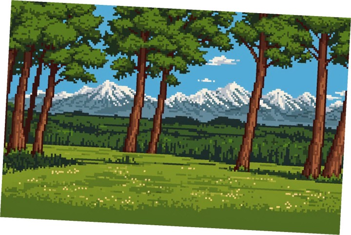 5个精美的静态像素森林小径背景图片素材