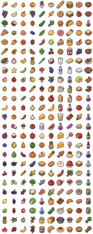 250个32*32的免费像素艺术游戏图标素材