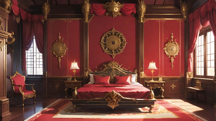 42个免费的视觉小说中世纪皇家卧室背景图片素材