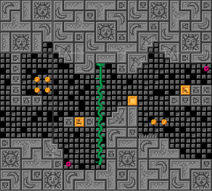 简约的16x像素星空之夜平台游戏图块集素材