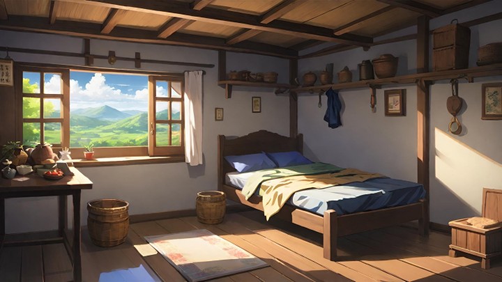13个免费的静态视觉小说乡村卧室背景图片素材