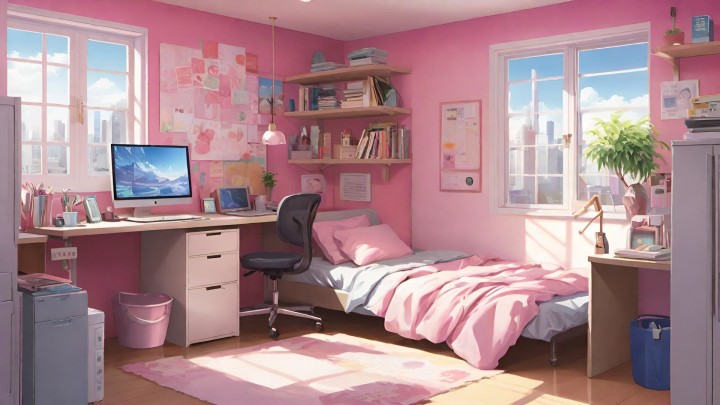 12个免费静态大学女生卧室背景图片素材