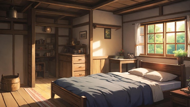 13个免费的静态视觉小说乡村卧室背景图片素材