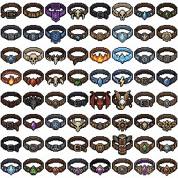 400+的像素RPG游戏装备和物品图标素材