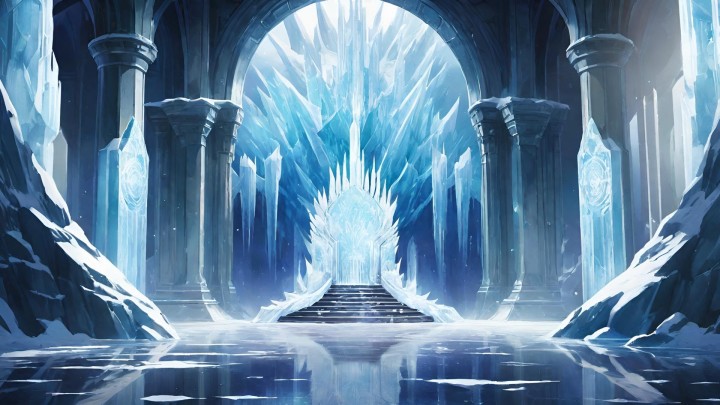 12个免费的静态视觉小说冰雪王座背景图片素材