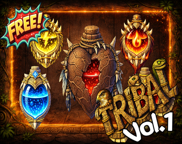 3个免费AI辅助生成的高清2D奇幻部落风格药水图标素材