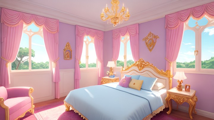 27个免费的视觉小说洛可可风格公主卧室背景图片素材