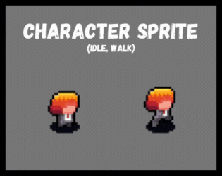 简单的横版像素金发小子NPC动画素材