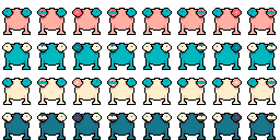 软乎乎的简单像素水滴怪动画素材