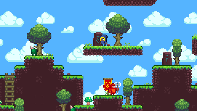 精美的16*16横版像素平台游戏草地图块集素材