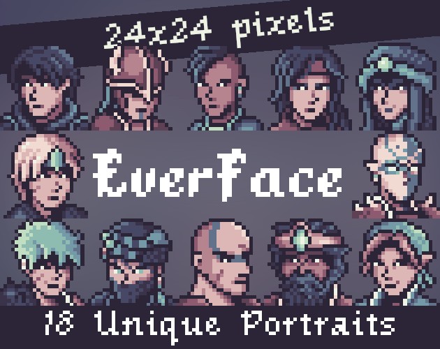 18个24*24的免费像素角色头像素材