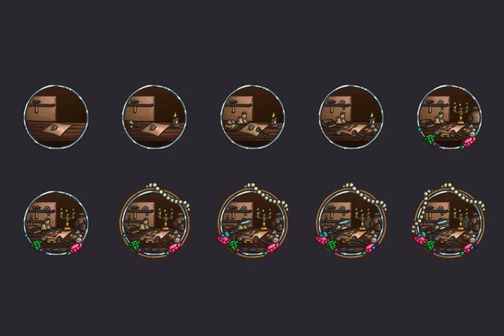 30个免费的矢量2D RPG游戏职业成就图标素材