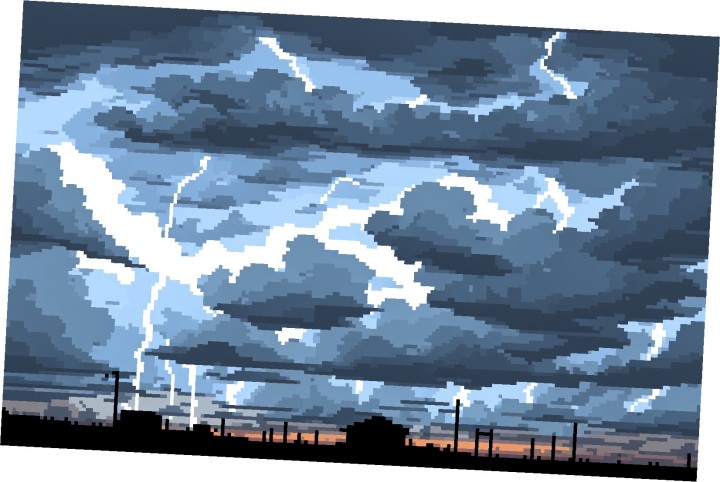 5个史诗级静态像素风暴背景图片素材