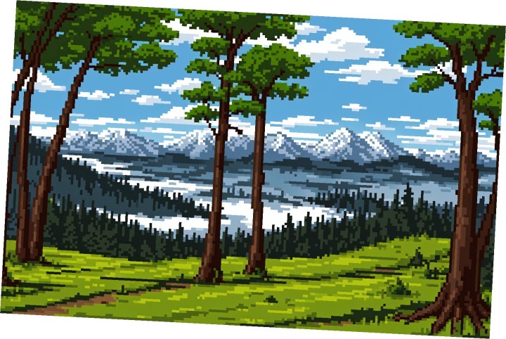 5个精美的静态像素森林小径背景图片素材