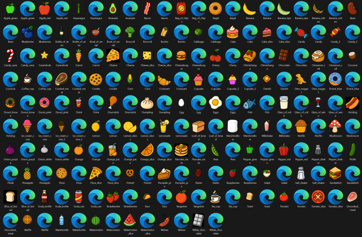 100+的手绘矢量2D食物图标素材