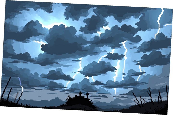 5个史诗级静态像素风暴背景图片素材