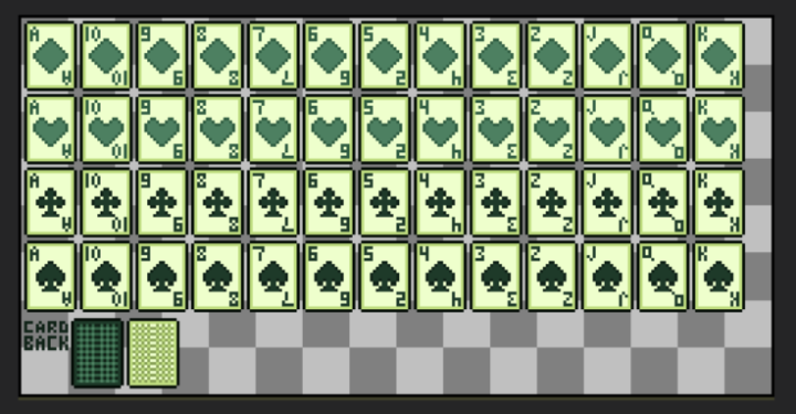 免费的简单像素扑克纸牌和纹理素材
