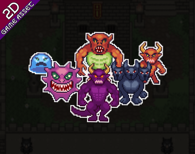 12个精美的静态像素战斗怪物素材10