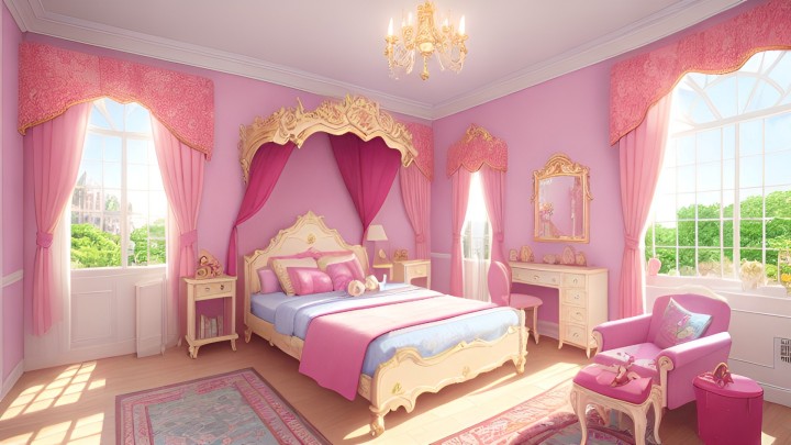 27个免费的视觉小说洛可可风格公主卧室背景图片素材