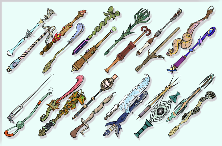 24款手绘的高清2D法杖素材