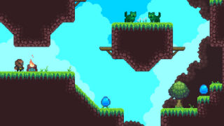 完整的16*16横版像素平台游戏悬崖绿地图块集素材