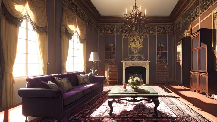 73个免费的视觉小说哥特式城堡庄园背景图片素材