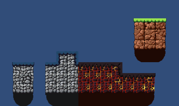 专为平台游戏设计的32px像素天空平台图块集素材