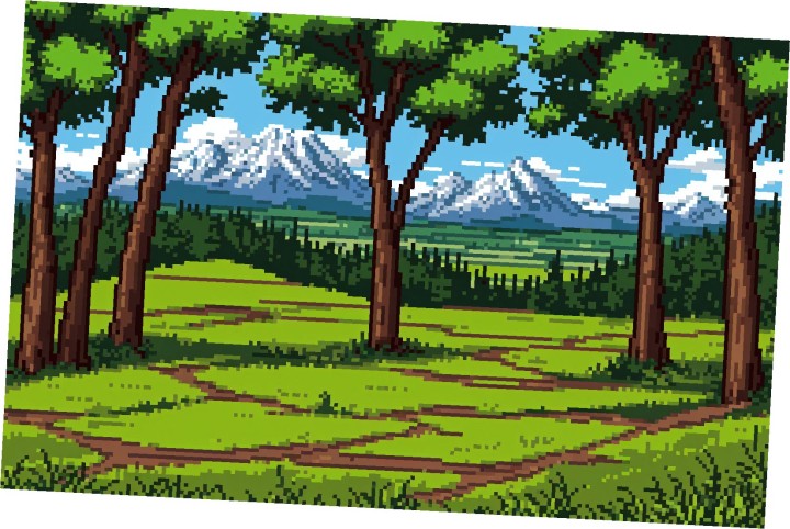 5个精美的静态像素森林小径背景图片素材