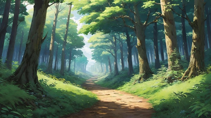 9个免费的静态视觉小说森林小径背景图片素材