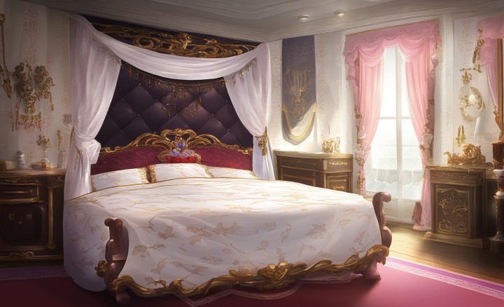 27个免费的视觉小说洛可可风格公主卧室背景图片素材