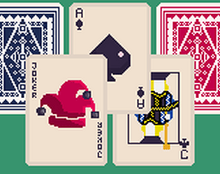 免费的完整54张像素扑克纸牌套装素材