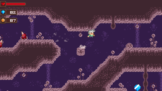 精美的16*16像素平台游戏怪物巢穴图块集素材