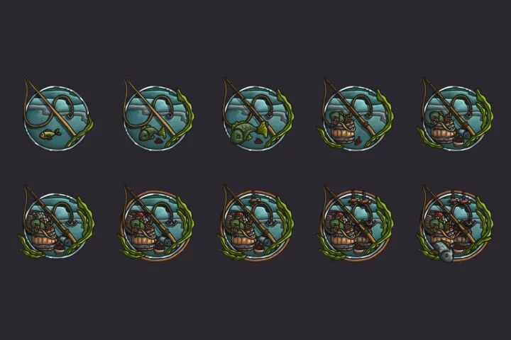 30个免费的矢量2D RPG游戏职业成就图标素材