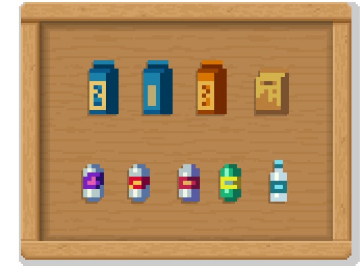 28个迷你的像素厨房烹饪包装食物素材