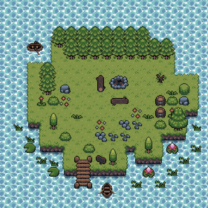 3种不同环境自上而下的像素生物群落资源素材