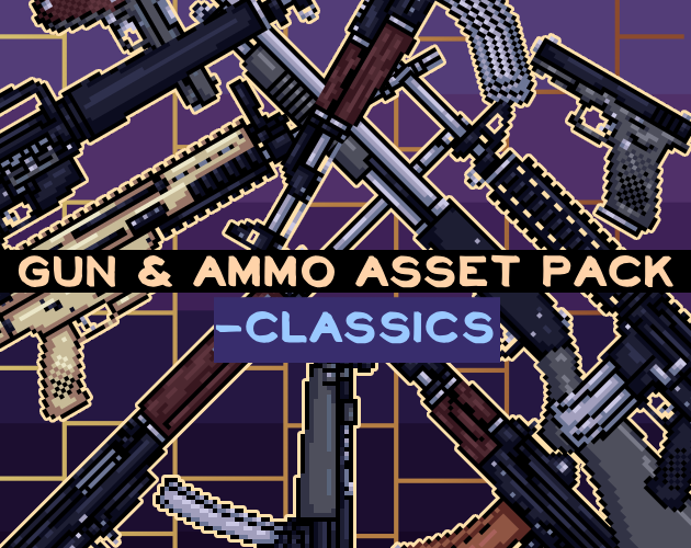 经典款像素武器枪械弹药资产素材