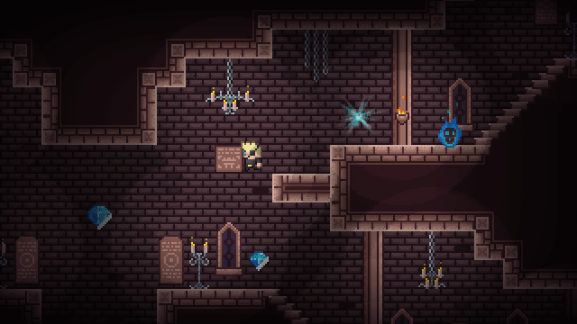 完整16*16的横版像素平台游戏禁忌密室图块集素材