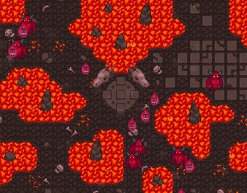 16*16的奇幻像素地狱图块集资产素材