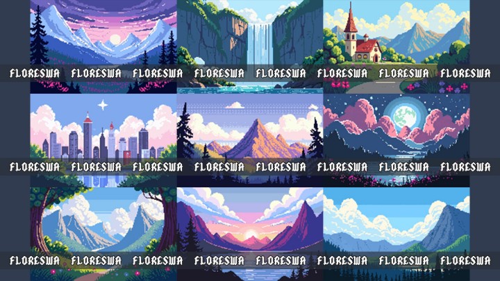 27个免费静态像素背景图片素材