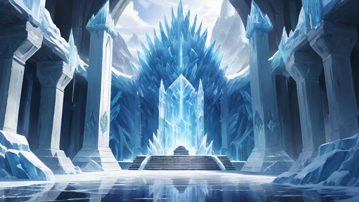 12个免费的静态视觉小说冰雪王座背景图片素材