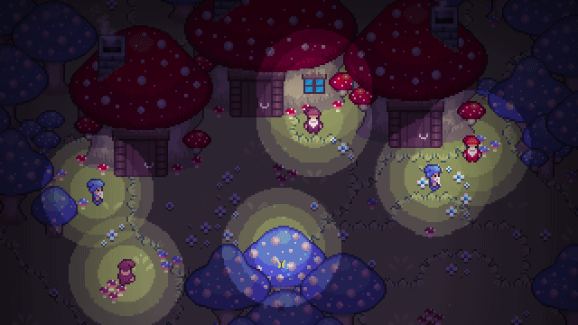 16*16自上而下的复古奇幻像素魔法森林图块集素材