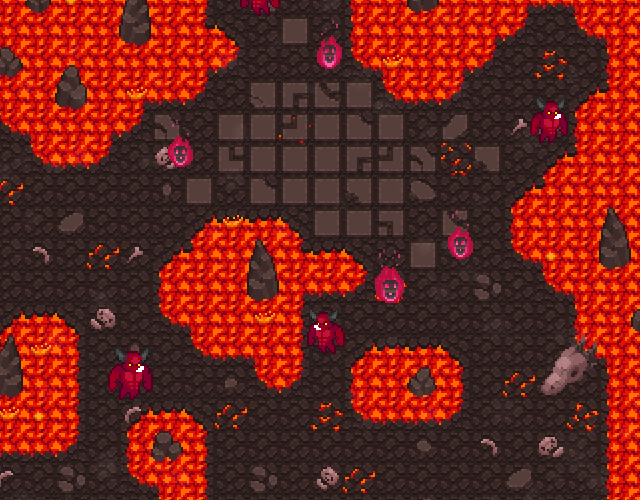 16*16的奇幻像素地狱图块集资产素材