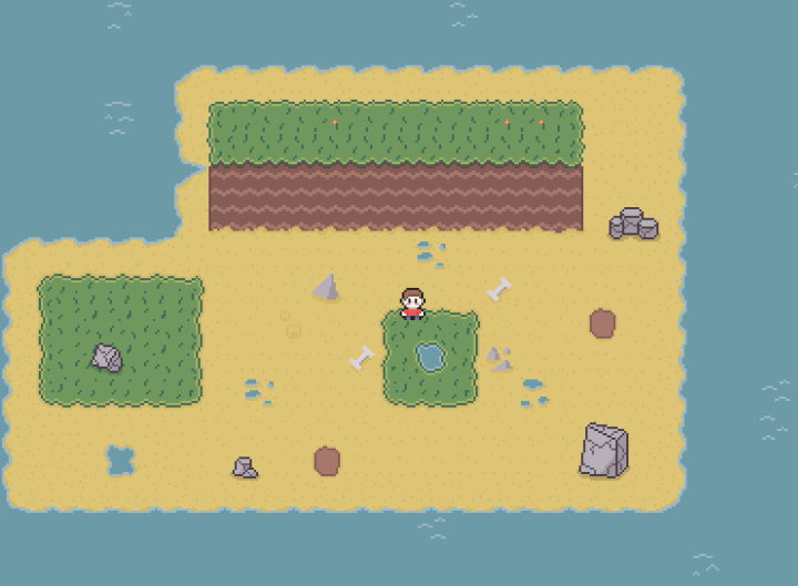 免费的俯视角16*16像素瓷砖、角色和其他元素素材